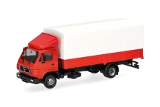 Herpa 321754 - H0 - MAN G90 Planen-LKW - rot-weiß